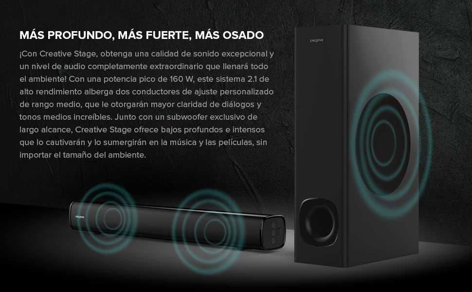 Creative Stage 2.1 Barra de som com subwoofer