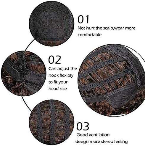 Peruca sintética de aspeto natural, resistente ao calor, nova