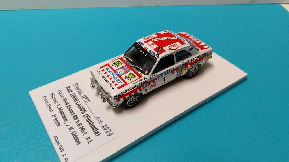 Ford Escort RS 1.6 Mk1 #1: Rali 1000 Lagos 1974 - Miniatura Altaya/IXO escala 1/43