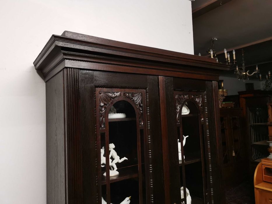 Dębowa biblioteczka witryna  antyk 712/2025