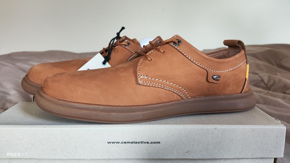 Camel Active Crawl koniakowe skórzane półbuty męskie rozm 44
