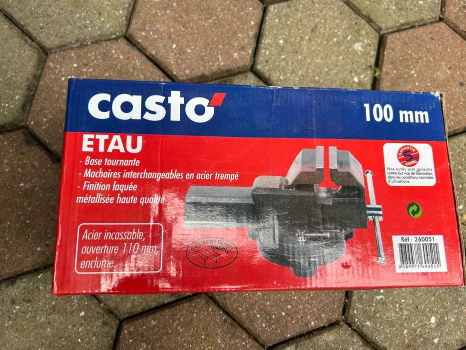 Étau Casto 100 mm sur base tournante – Neuf en boîte