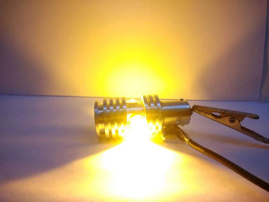 Автолампа LED P21W BA15S 1156 для автомобілів з США USA жовтий поворот