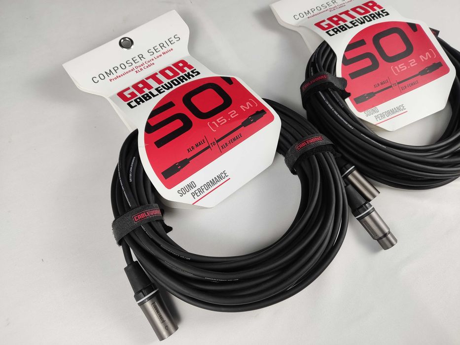 2 Cabos XLR Gator CableWorks 15 m NOVOS