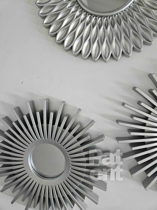 Lustra zestaw 3 luster w srebrnych ramkach do domu na ścianę dekoracja