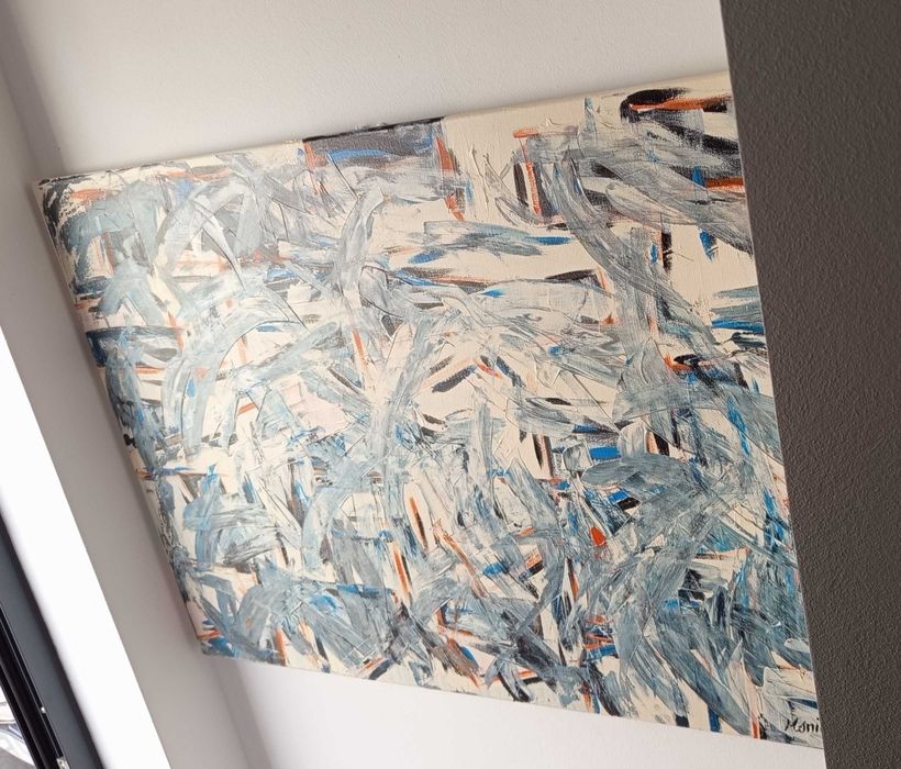 Pintura abstracta "cegonhas"