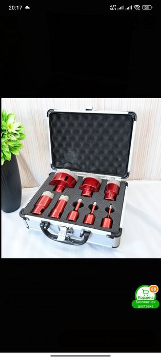 Алмазні коронки 6-68, свердло М14 по плитці, керамограніту, на ушм