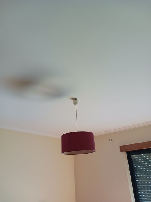 Candeeiro teto tecido vermelho