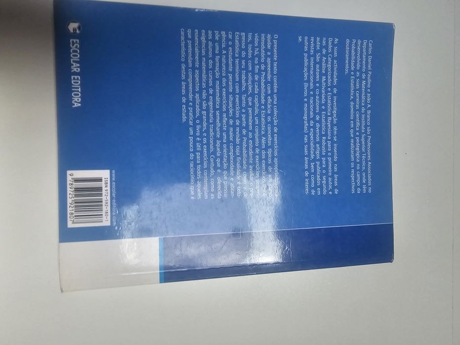 Livro "Exercícios de Probabilidade e Estatística" — Carlos Daniel Paulino e João A. Branco