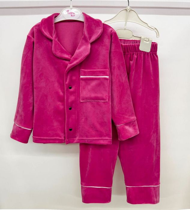 110-158см Дитяча велюрова піжама для дівчинки