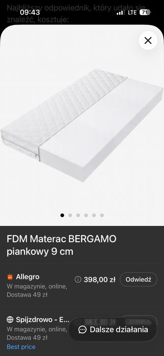 Materac Bergamo 140x200
