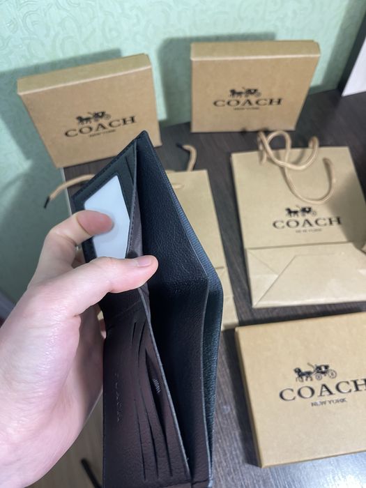Купити гаманець Coach + подарунковий пакет, кошельок коуч для хлопця,