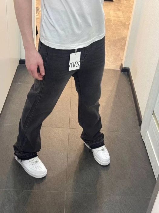 Джинсы Flared Zara type черные jeans клеш