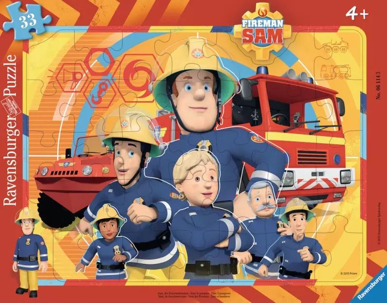 Puzzle ramkowe 33 elementy. Strażak Sam. Ravensburger