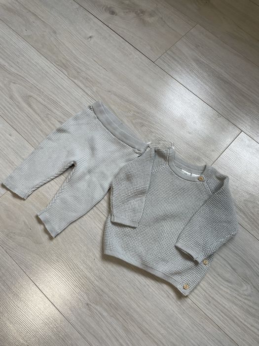 Komplet hm sweterkowy organiczna bawełna 56, 1-3m