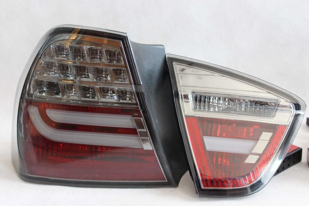 Lampy światła tył tylne BMW E90 05-08 Przedlift SEDAN BLACK SMOKE LED BAR NEON IGŁA