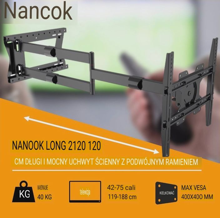 Uchwyt stojak wieszak do telewizora 42-75" 120cm super jakość okazja
