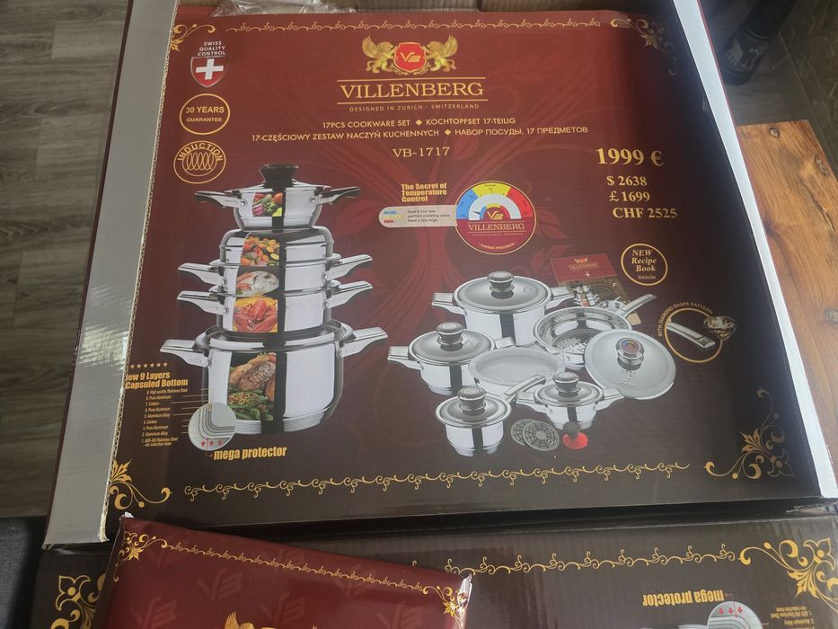 Zestaw garnków VILLENBERG VB-1717 stal chirurgiczna