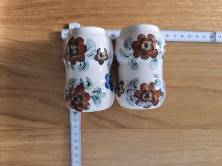 Fajans stara porcelana pojemnik na przyprawy