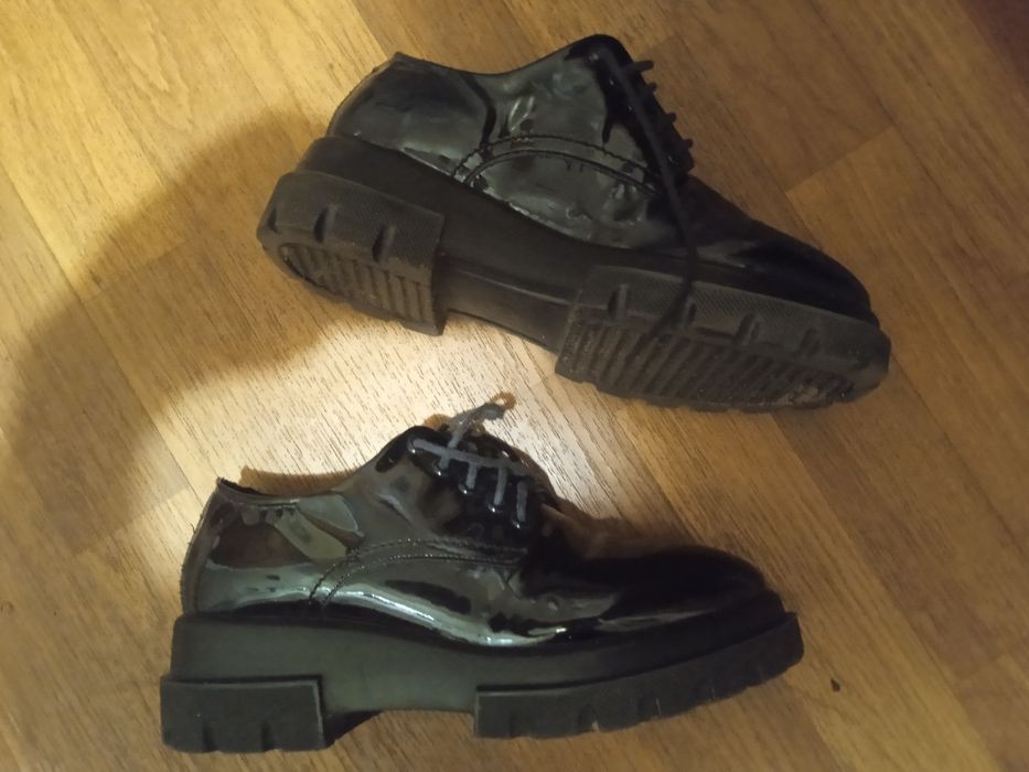 Туфли танкетка,ботинки кожа