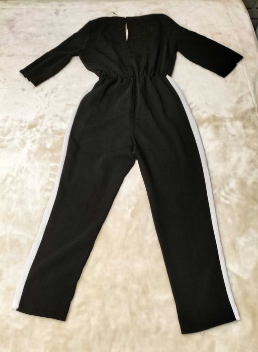 Macacão preto/branco, tam. S, Zara