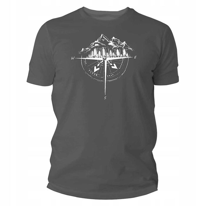 Koszulka T-Shirt TigerWood Róża Wiatrów szara XL