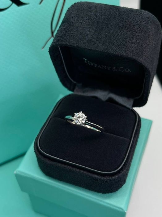 Золотое Кольцо в стиле Tiffany с Бриллиантом 0.50ct GIA сертификат