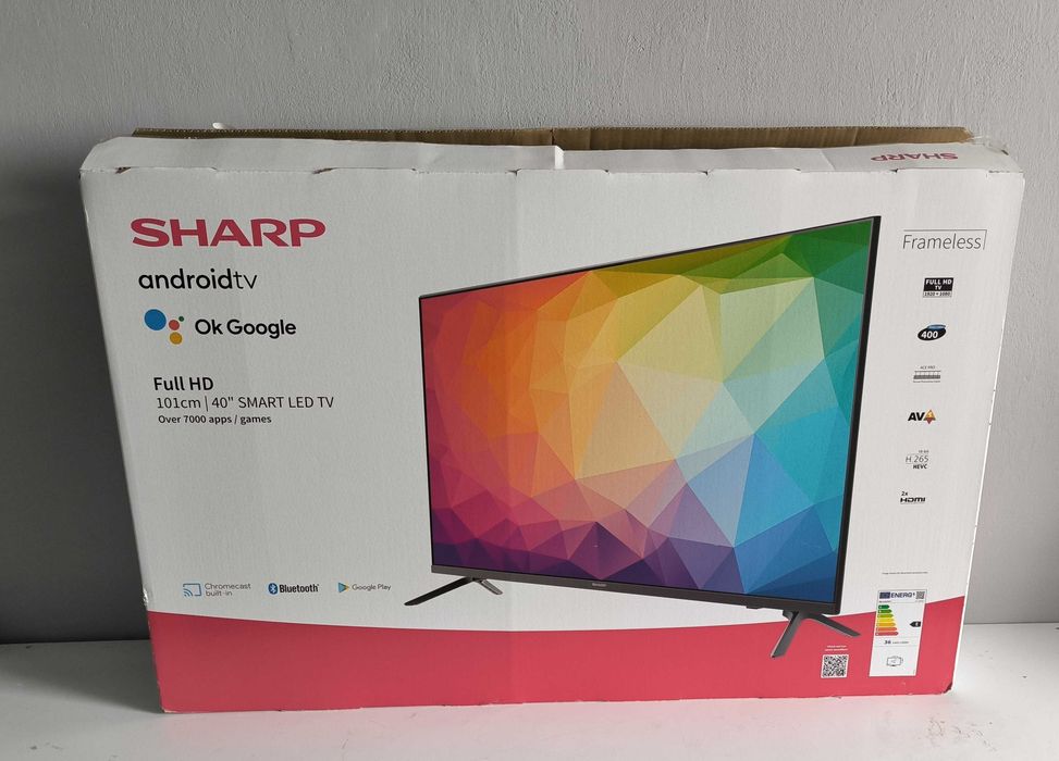 40 Cali TV SHARP LED Android TV DVB-T2 Hevc + Hdmi + Upominek + Uchwyt