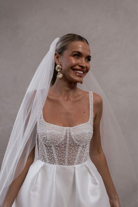 Весільна фата для нареченої на весілля + подарункова коробка