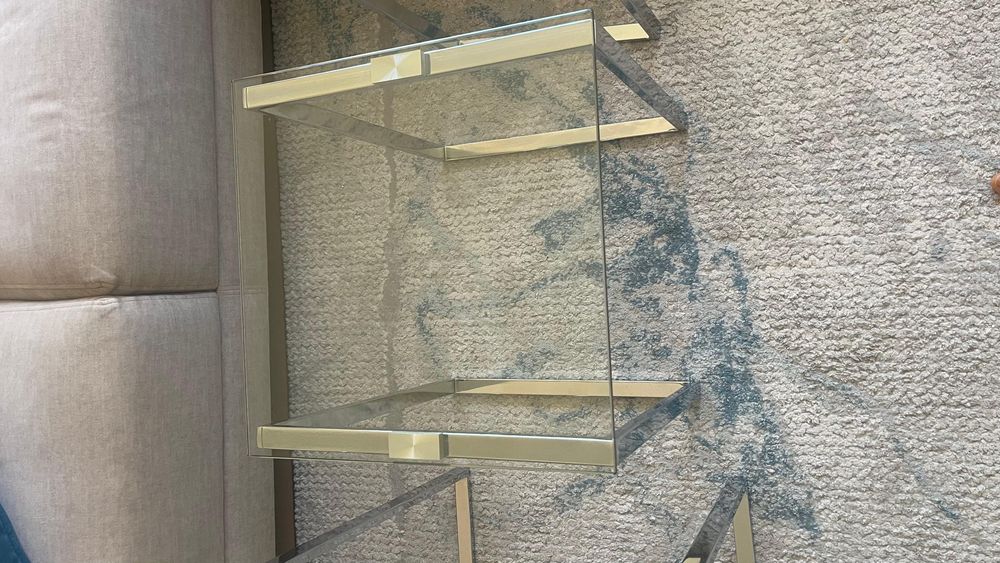 Conjunto de 3 mesas auxiliares de aço e cristal Catalina El Corte Inglés