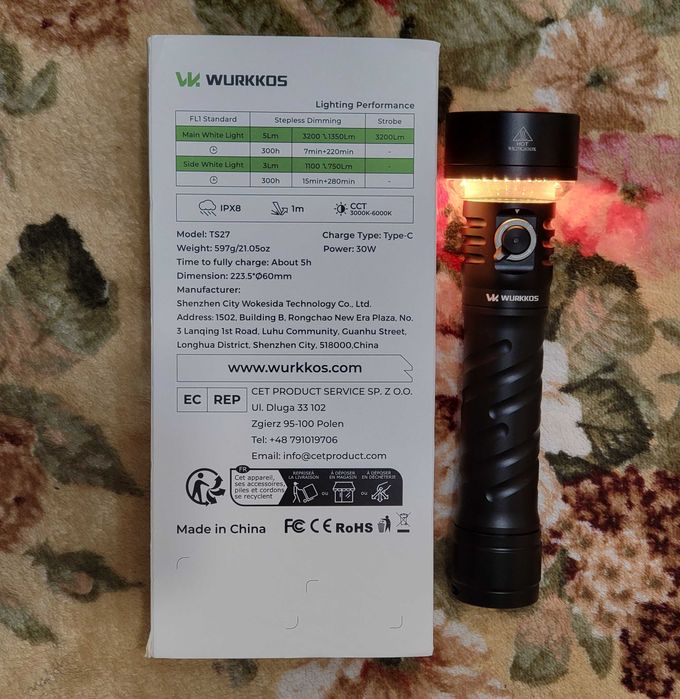 Продам мощный поисковый фонарь Wurkkos TS27 LiFePO4