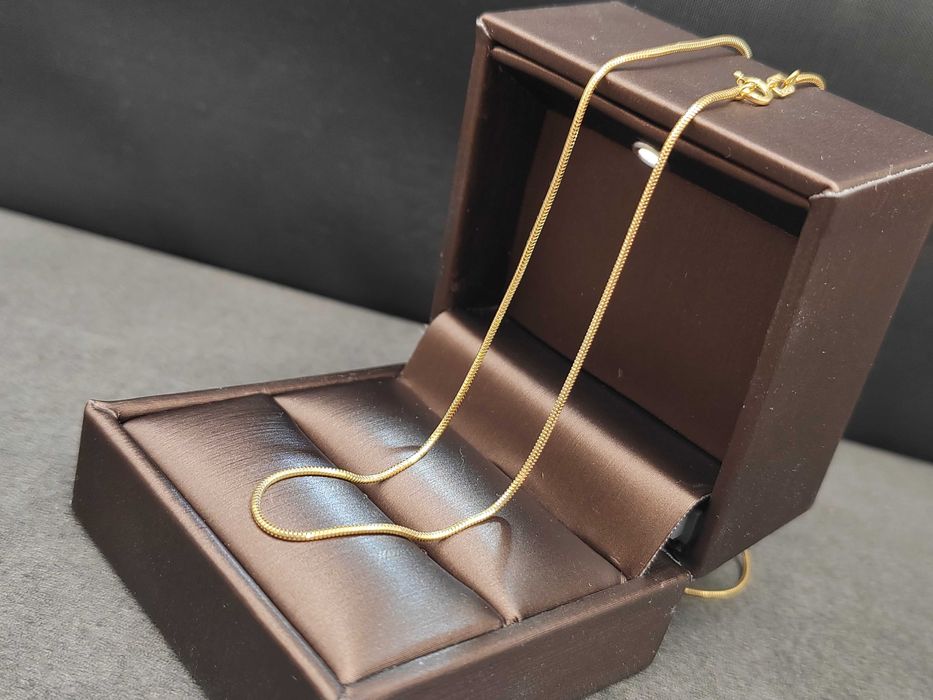 NOWY Złoty Łańcuszek Żmijka Linka 45cm / Złoto 585