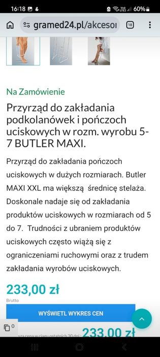 Przyrząd do nakładania uciskowych skarpet i pończoch