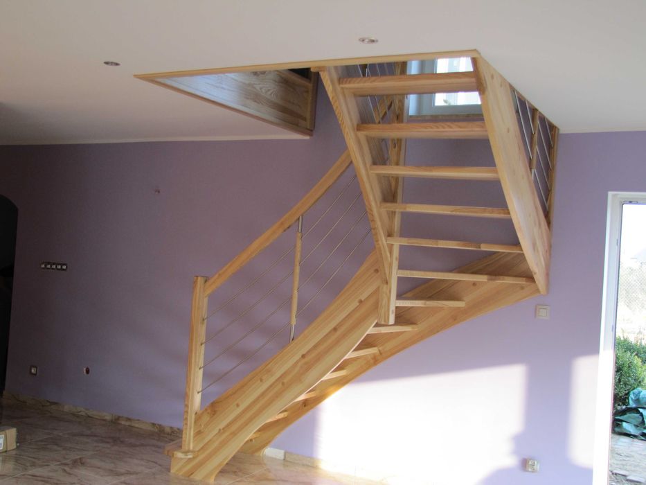 Schody Q debowe jesionowe Loft metalowe drewniane  Cala Polska i UE