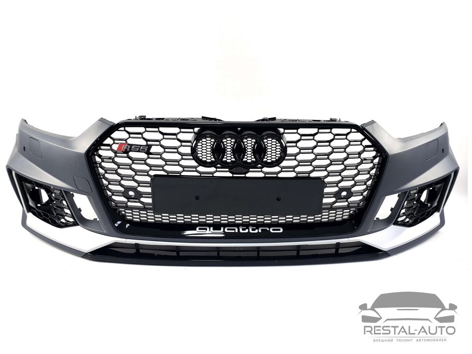 Передний бампер Audi A5 2016-2020 года в стиле RS под дистроник ауди а