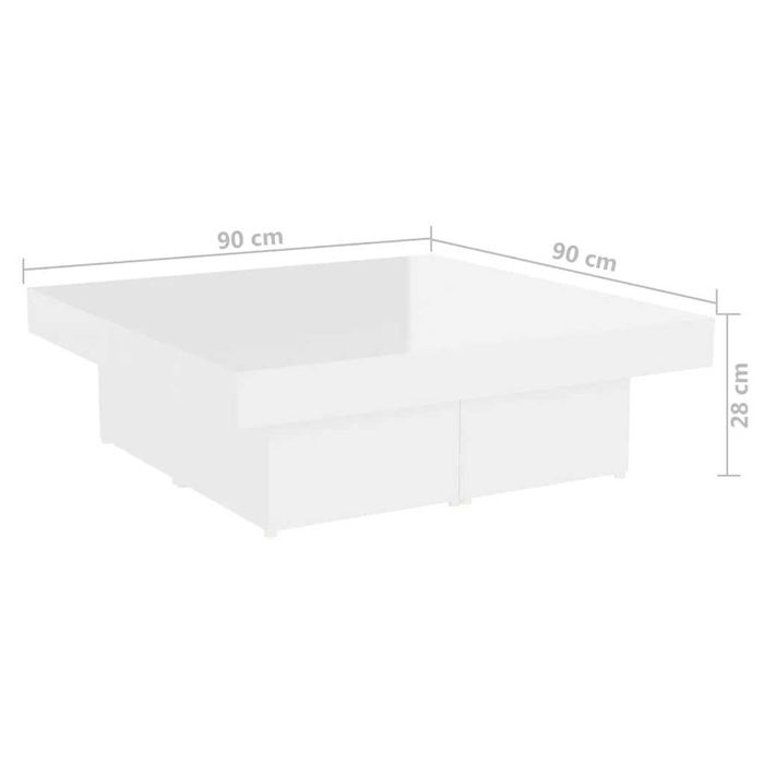 Mesa de centro sala branco brilhante NOVA