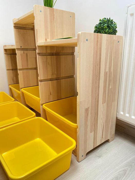 Комод для іграшок з контейнерами,  дерев'яний як ікеа