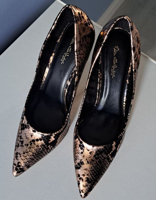 Szpilki czarno-zlote