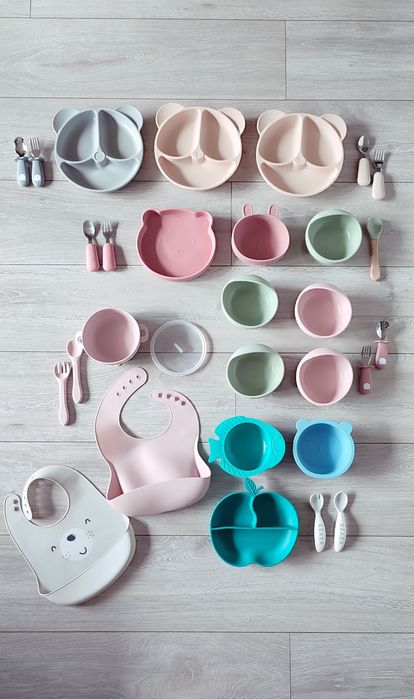 Naczynia talerz trójdzielny miska z przyssawką rozszerzanie diety blw