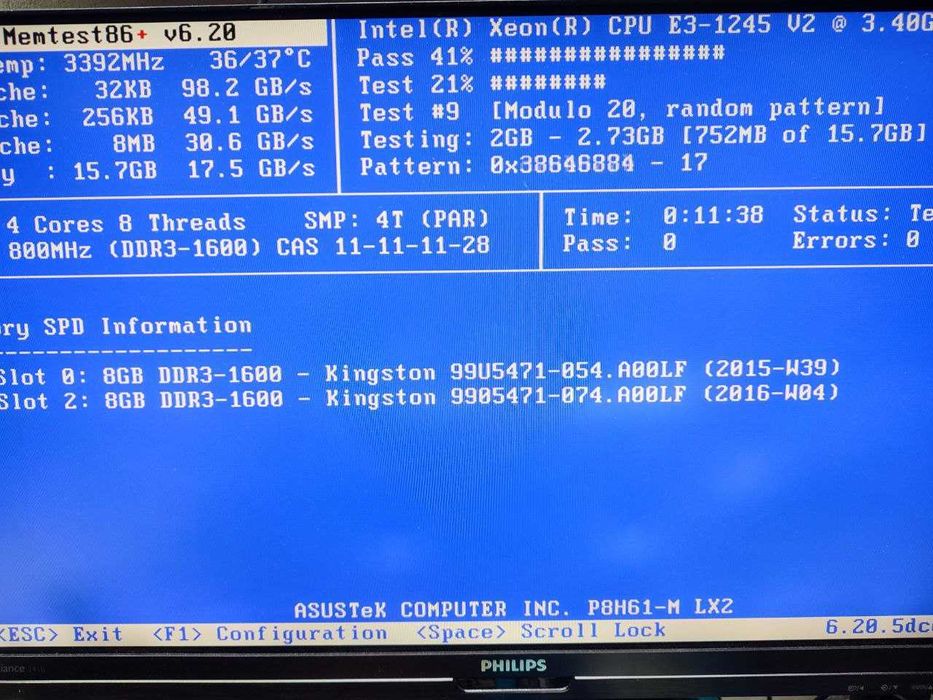 Asus P8H61-M LX2 / Intel Xeon E3-1245V2 (аналог i7-3770) / 16 GB DDR3