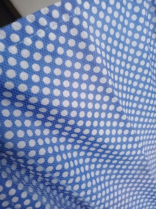 Блакитна сукня, фатин, в горошок