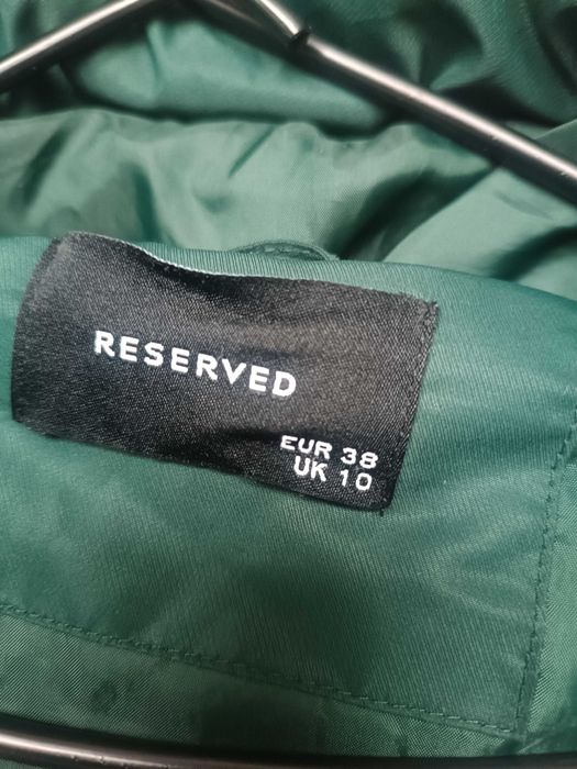 Kurtka zimowa płaszcz Reserved M/L butelkowa zieleń oversize