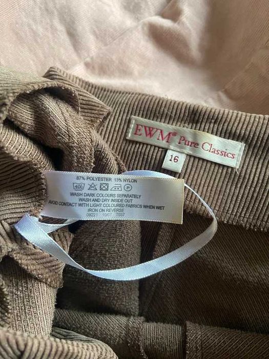 Maxi dluga sztruks braz spodnica rybka long bez krem 44 46 xxl +size