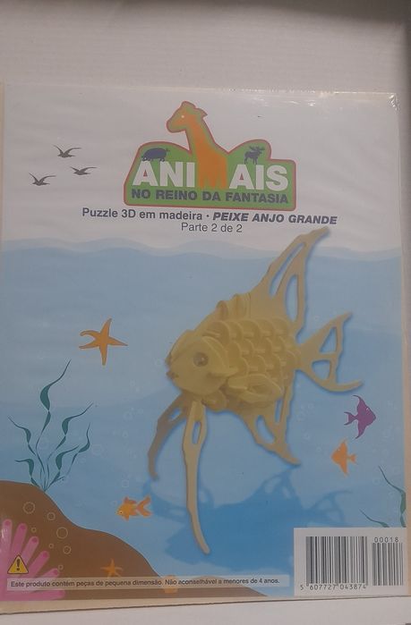 Puzzle 3D em Madeira Peixe Anjo Grande