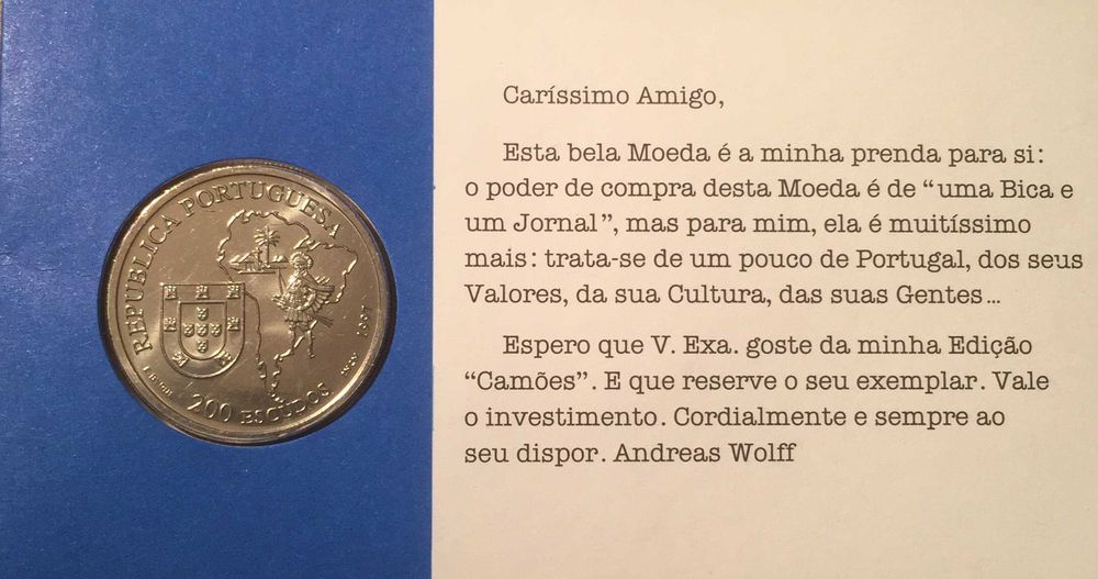 Collector's booklet with 200$00 coin - José de Anchieta, Apostle of Brazil - 1997