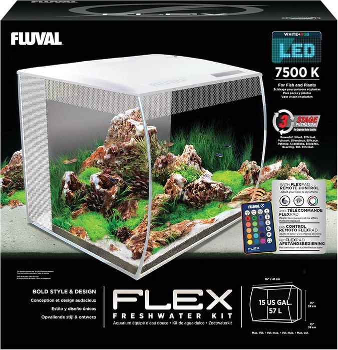 Kit aquário 57 litros branco Fluval Fluval Flex