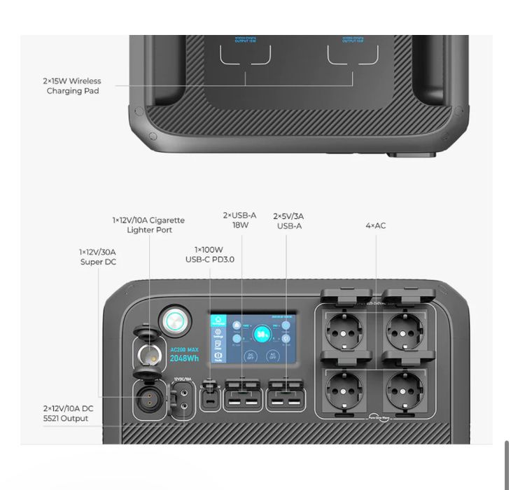 Зарядна станція Bluetti AC200MAX 2200 Вт 2048 Вт/год LiFePO4