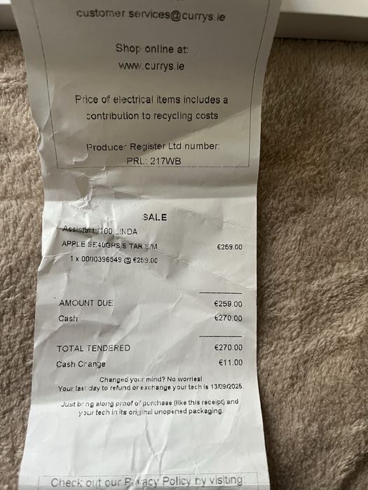 apple watch se2 40mm midnight