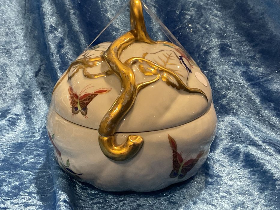 Caixa melão vintage vista alegre pintura manual com 18 cm