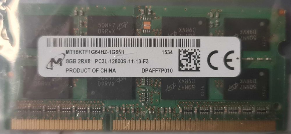 Memória Micron 8Gb DDR3 1600Mhz PC3-12800 (NOVA)